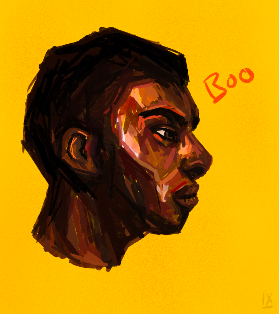 boo side profile painting